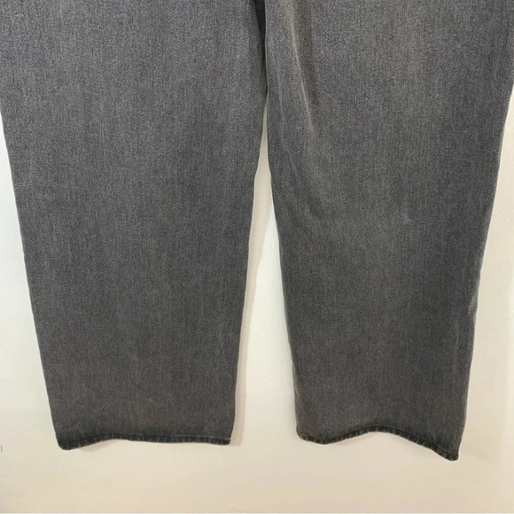 Forever 21 Black Wide Leg Jeans Woman High Rise 31  Pockets Goth Boho Western - Picture 7 of 11